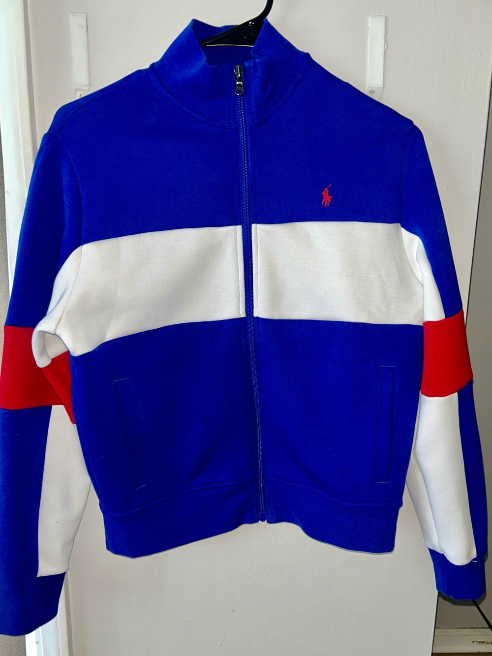 Polo by Ralph Lauren Royal Blue White & Red Colorblock Zip Jacket and Pants